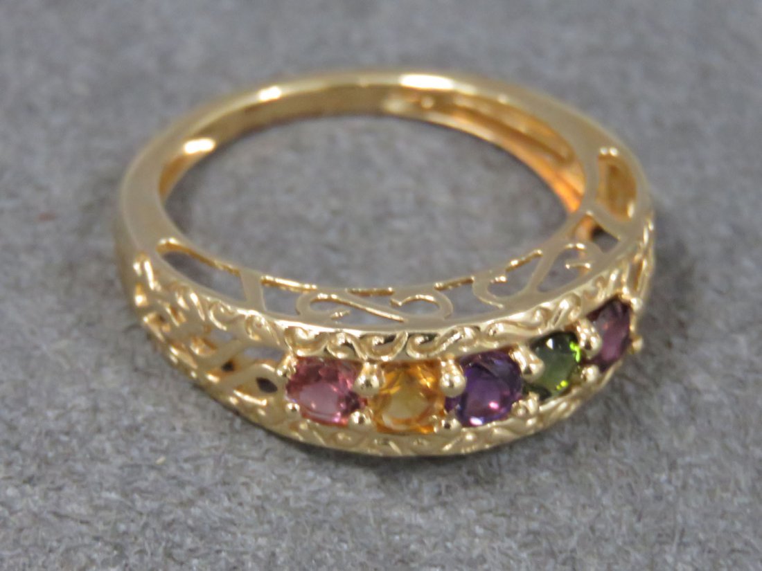 14K YELLOW GOLD MULTI-GEMSTONE RING (1 of 4)
