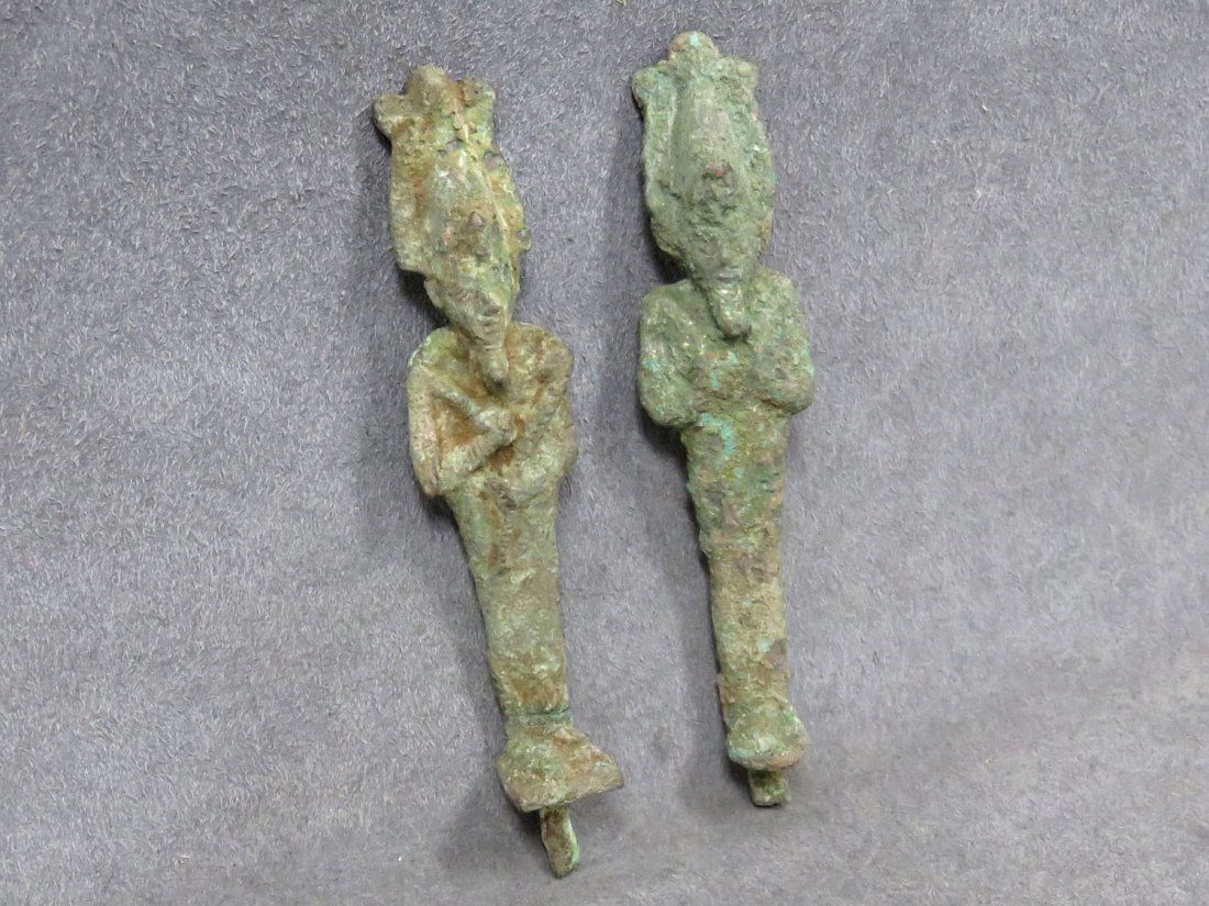 LOT (2) EGYPTIAN BRONZE FIGURES OF OSIRIS (1 of 4)
