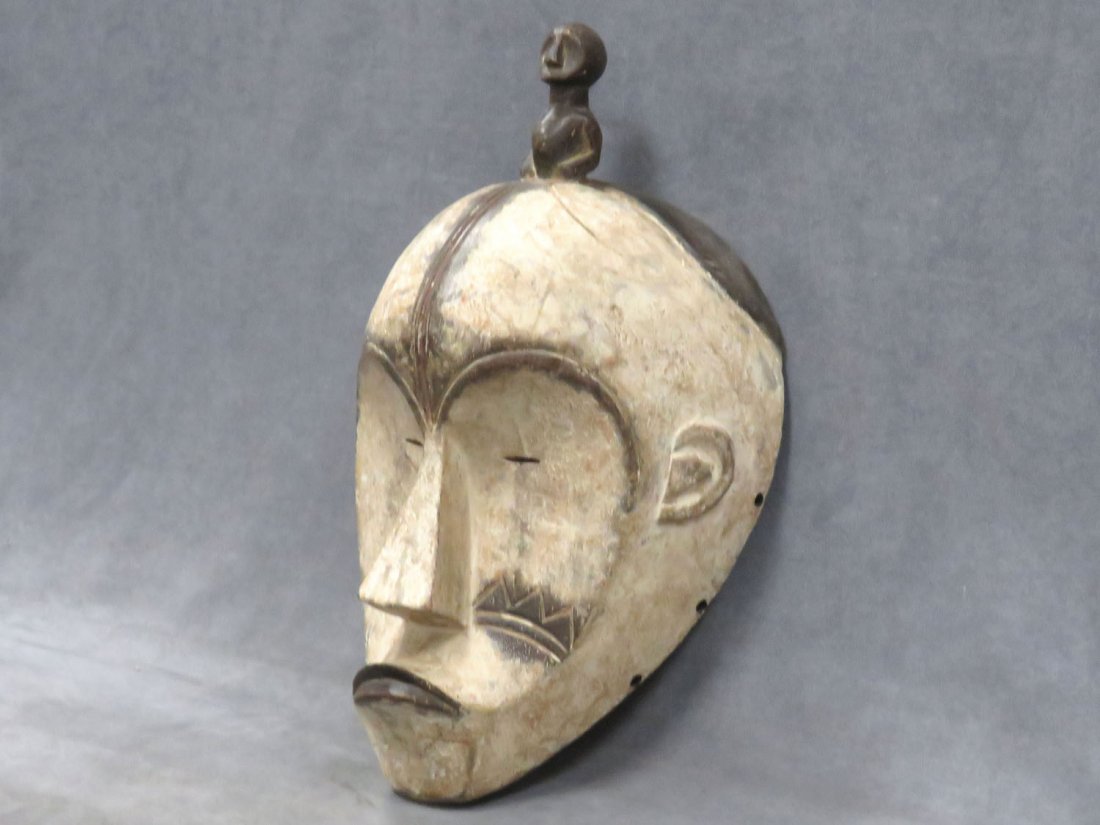 FANG, GABON, CARVED AND PAINTED DANCE MASK (1 of 4)