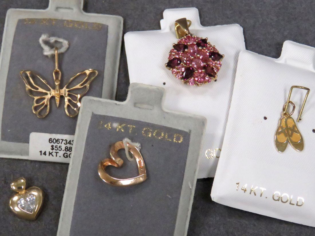 LOT (5) ASSORTED 14K YELLOW GOLD CHARM/PENDANTS (1 of 1)