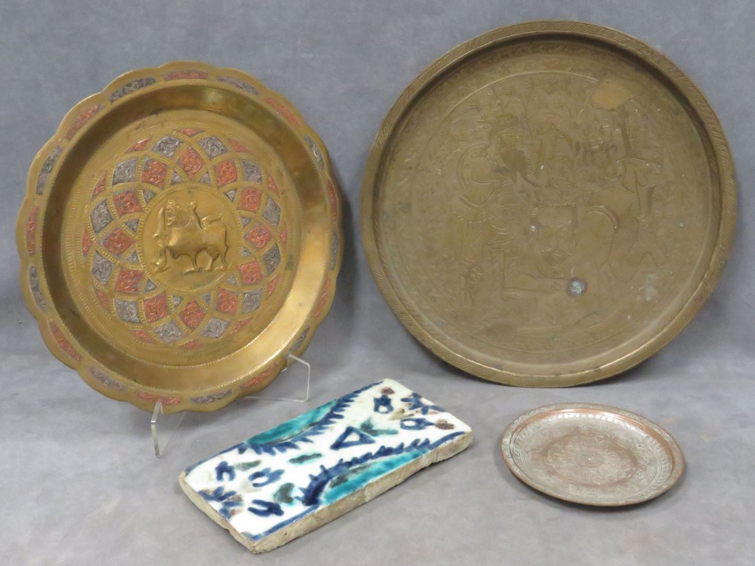 PERSIAN LOT (4) INCLUDING GLAZED TILE (1 of 6)