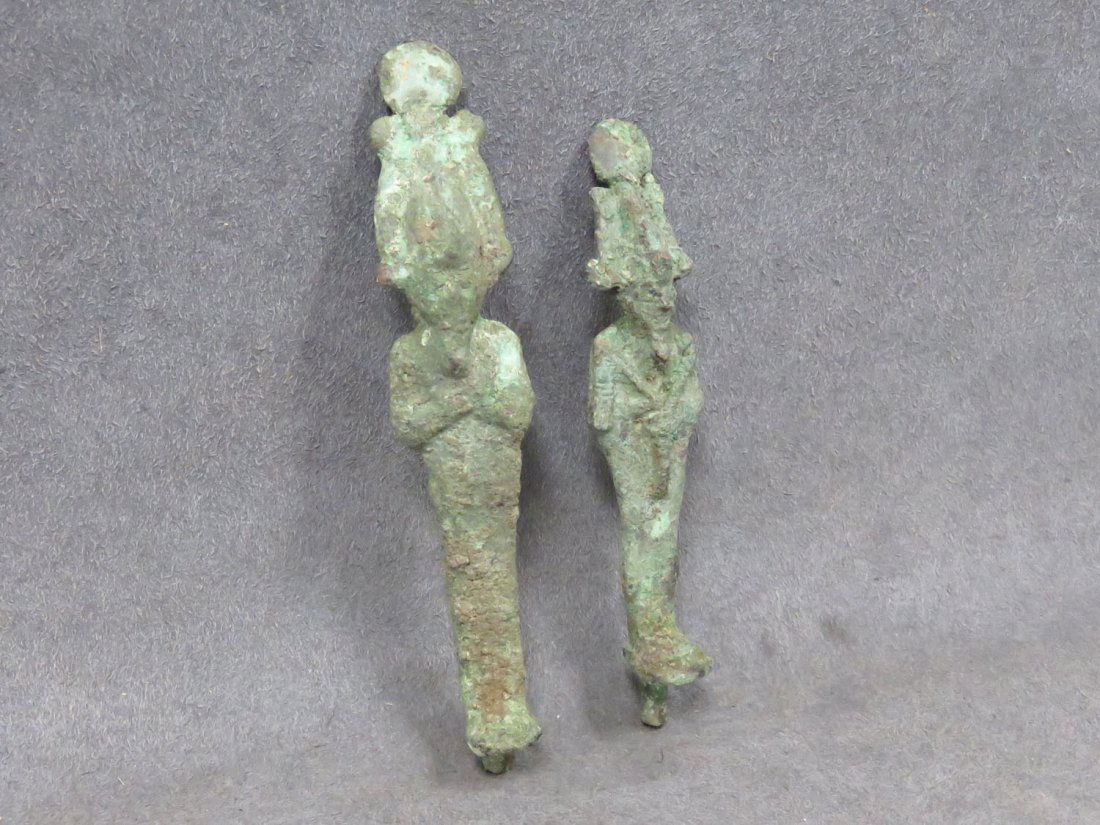 LOT (2) EGYPTIAN BRONZE FIGURES OF OSIRIS (1 of 3)