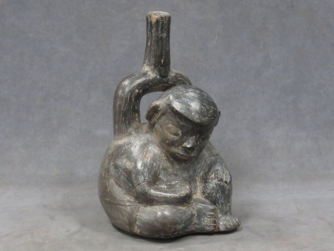 CHIMU, PERU, PRE-COLUMBIAN BLACKWARE VESSEL (1 of 8)