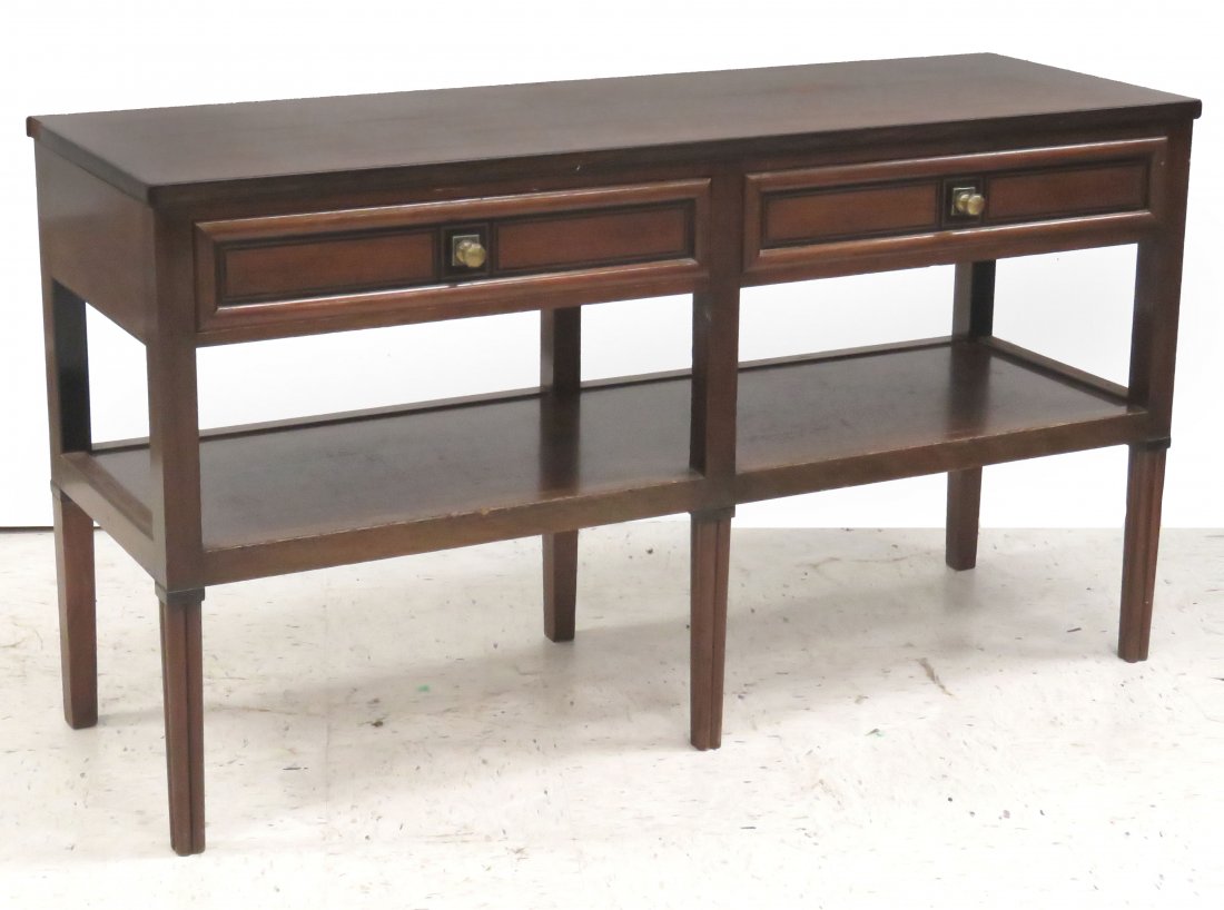 CONTINENTAL 2-DRAWER WALNUT AND INLAY CREDENZA (1 of 5)