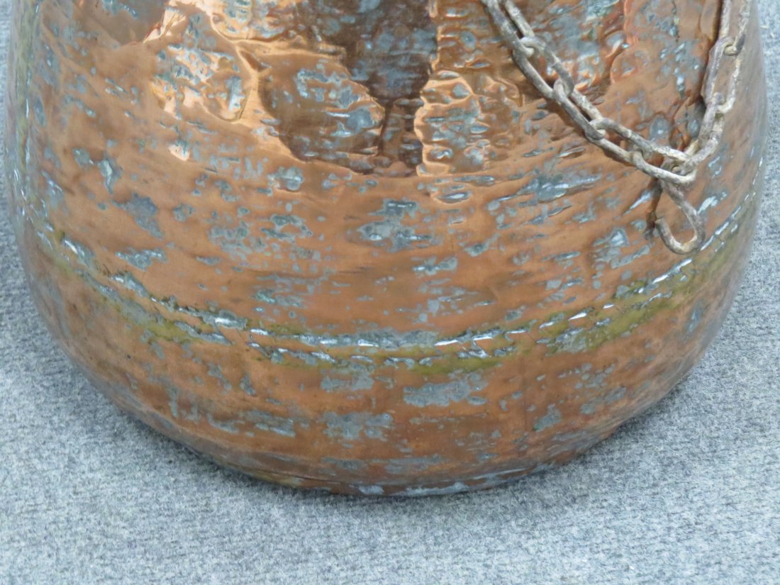 HAMMERED COPPER VESSEL WITH WROUGHT IRON MOUNTS (1 of 3)