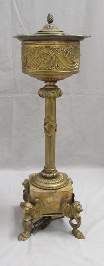 VINTAGE FRENCH STYLE GILT METAL AND MARBLE SMOKING (1 of 2)
