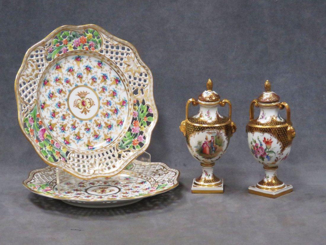 LOT (4) PAIR PORCELAINS CARL THIEME &  DRESDEN (1 of 10)