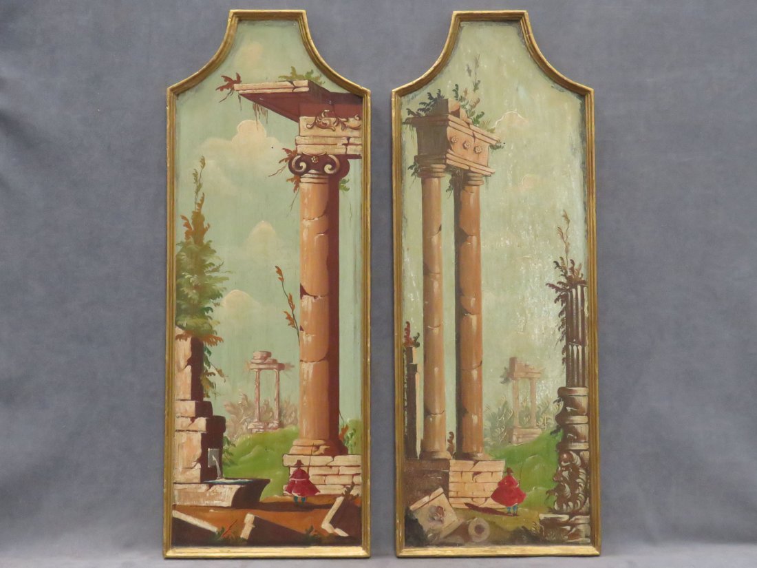 ITALIAN SCHOOL (20TH CENTURY), PAIR OIL ON BOARD (1 of 8)