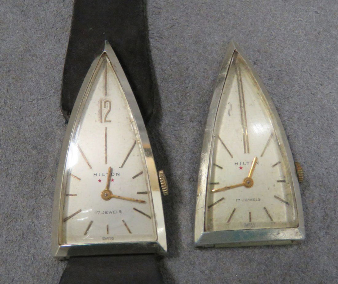 LOT (2) VINTAGE HILTON TRIANGULAR WATCHES (1 of 2)
