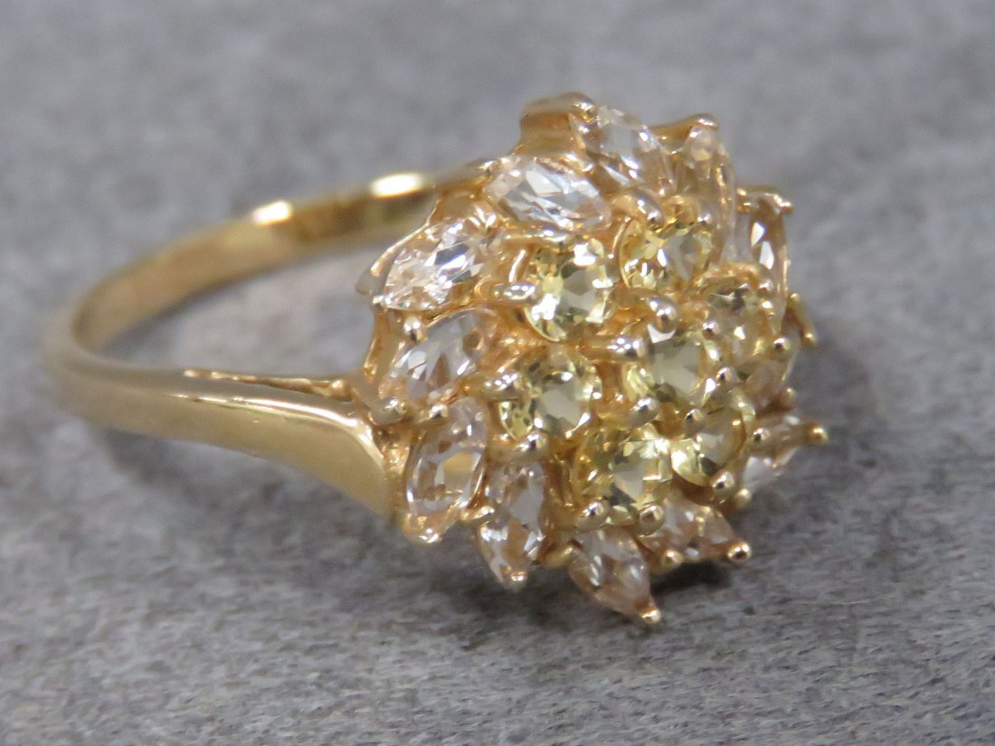 14K, WHITE & YELLOW BERYL COCKTAIL RING (1 of 3)
