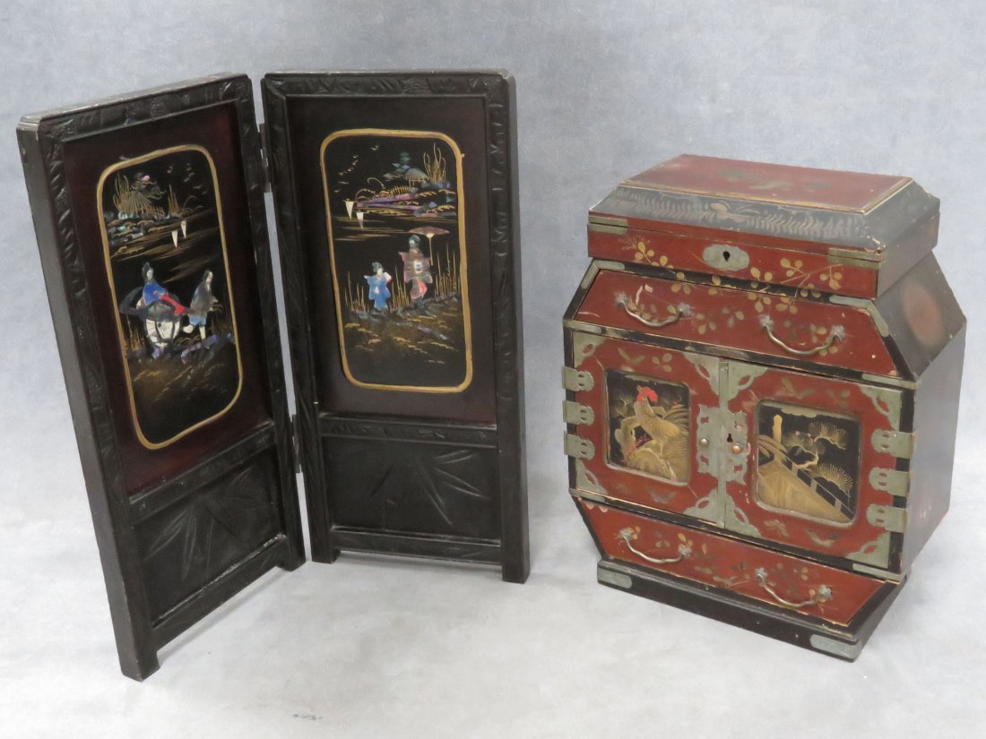 LOT (2) JAPANESE LACQUER INCLUDING JEWELRY BOX (1 of 3)