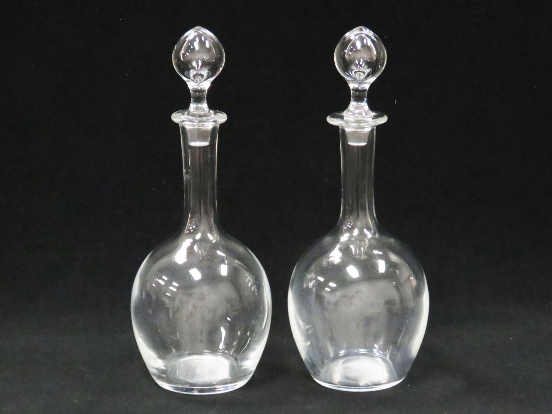 PAIR BACCARAT CRYSTAL DECANTERS, SIGNED (1 of 3)