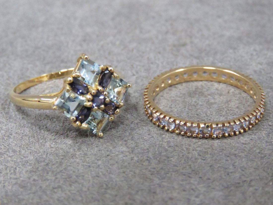LOT (2) 10K YELLOW GOLD RINGS INCLUDING TANZANITE (1 of 3)