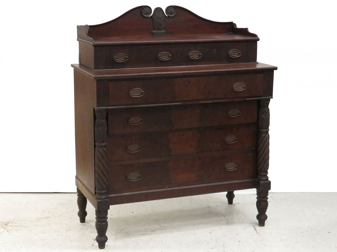 FEDERAL MAHOGANY STEP-BACK DRESSER, 19TH CENTURY (1 of 8)