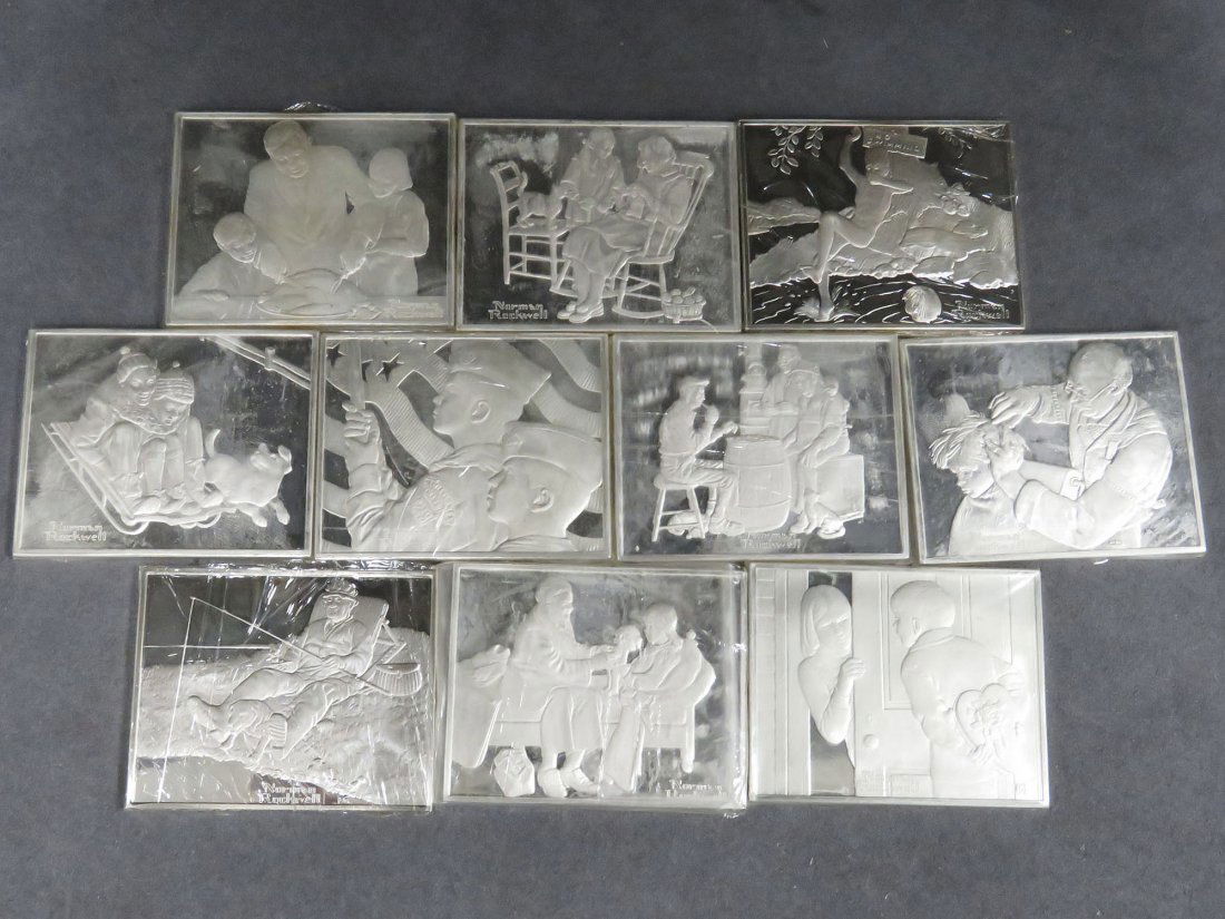 LOT (10) STERLING SILVER INGOTS, NORMAN ROCKWELL. (1 of 2)