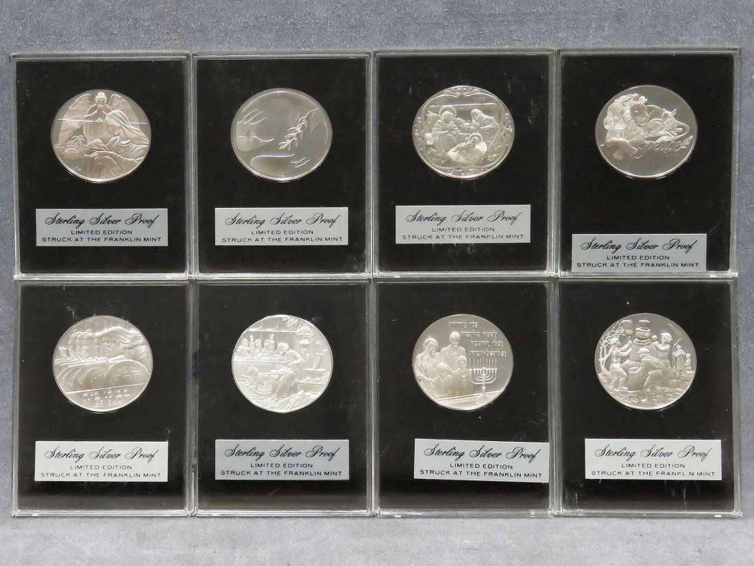 LOT (8) STERLING SILVER PROOF MEDALLIONS (1 of 3)