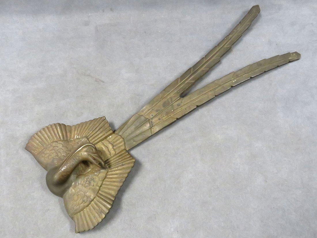 ART DECO BRASS BIRD-FORM WALL ORNAMENT (1 of 5)