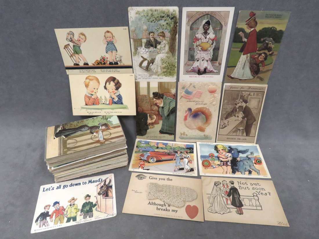 LOT ASSORTED VINTAGE COURTING/ROMANCE POST CARDS (1 of 3)
