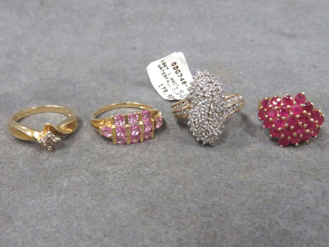 14K YELLOW GOLD, DIAMOND AND GEM SET RINGS (1 of 2)