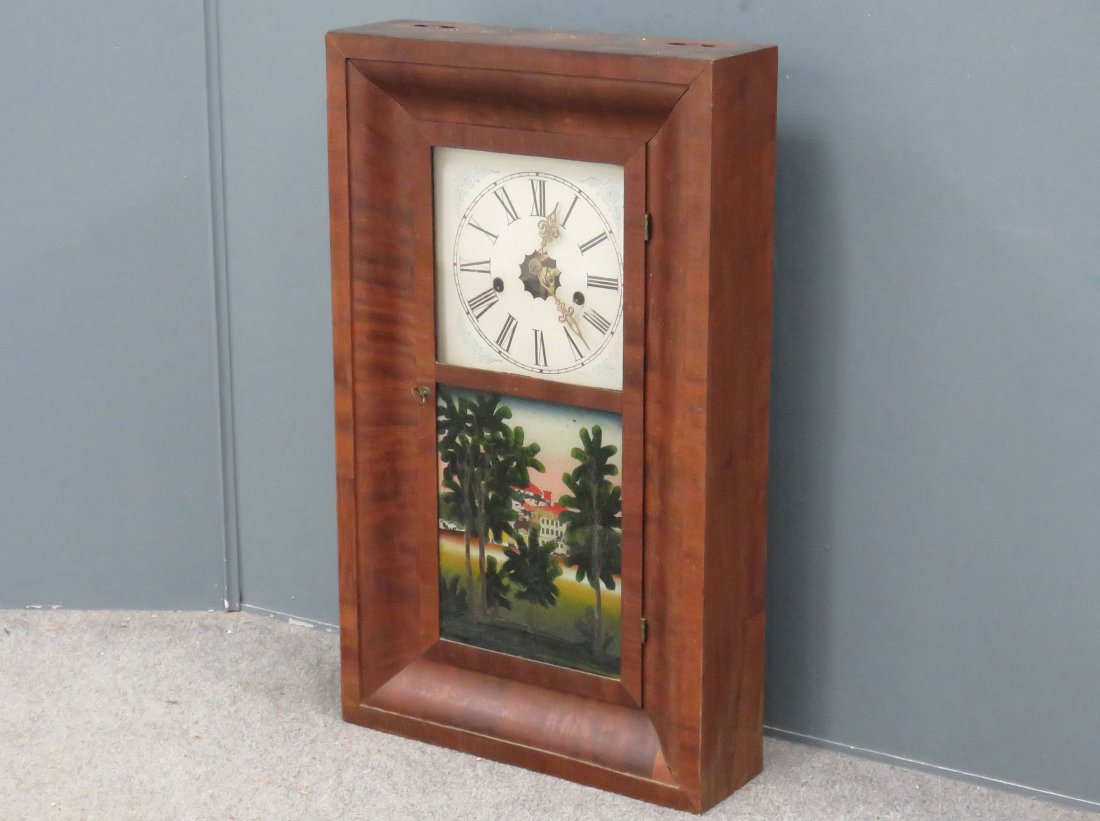 JEROME & CO. MAHOGANY OGEE SHELF CLOCK (1 of 5)