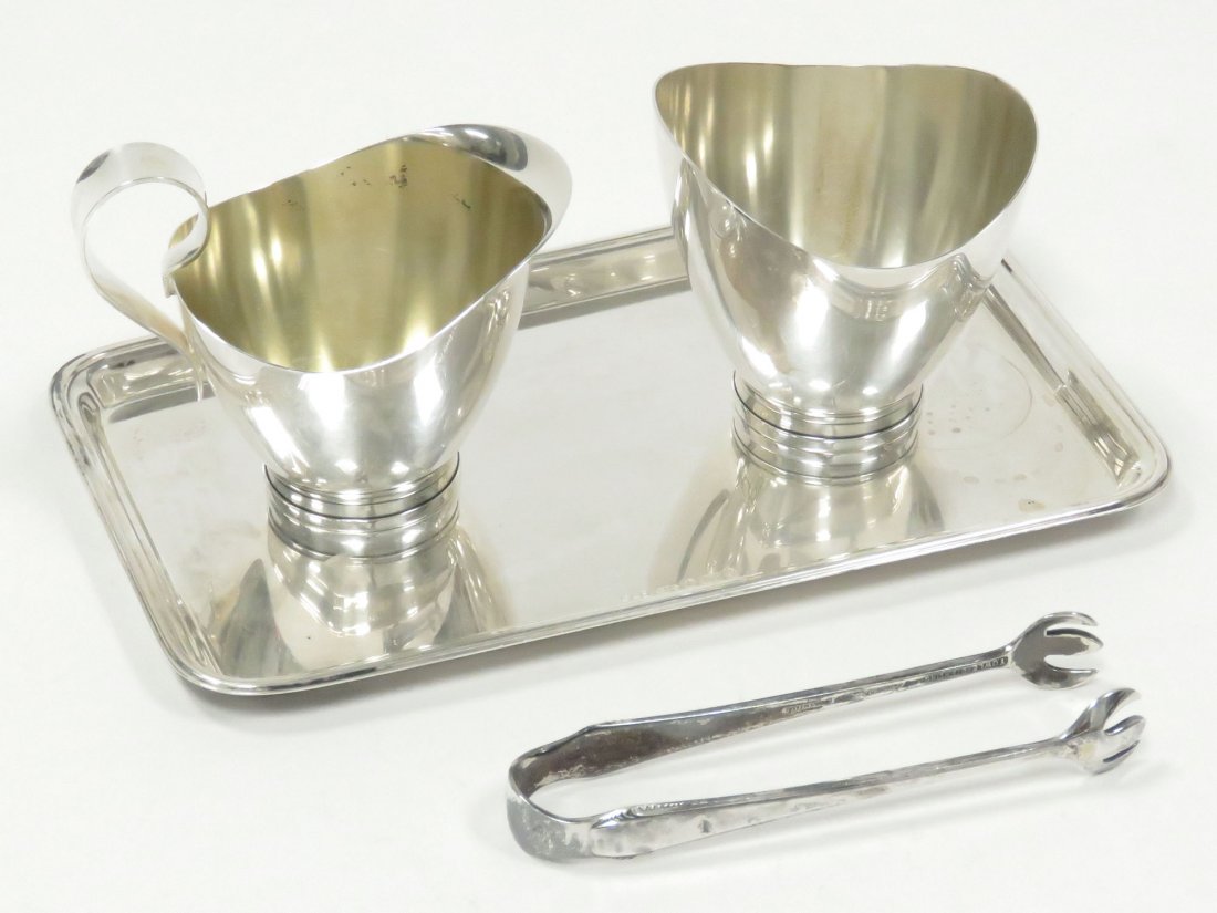 SET SWEDISH GAB STERLING CREAMER, SUGAR,TRAY, ETC (1 of 5)