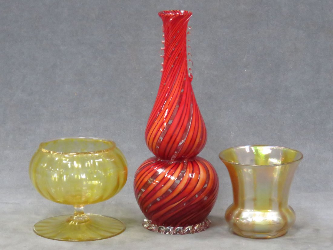 LOT (3) ASSORTED MURANO GLASS VASES (1 of 5)