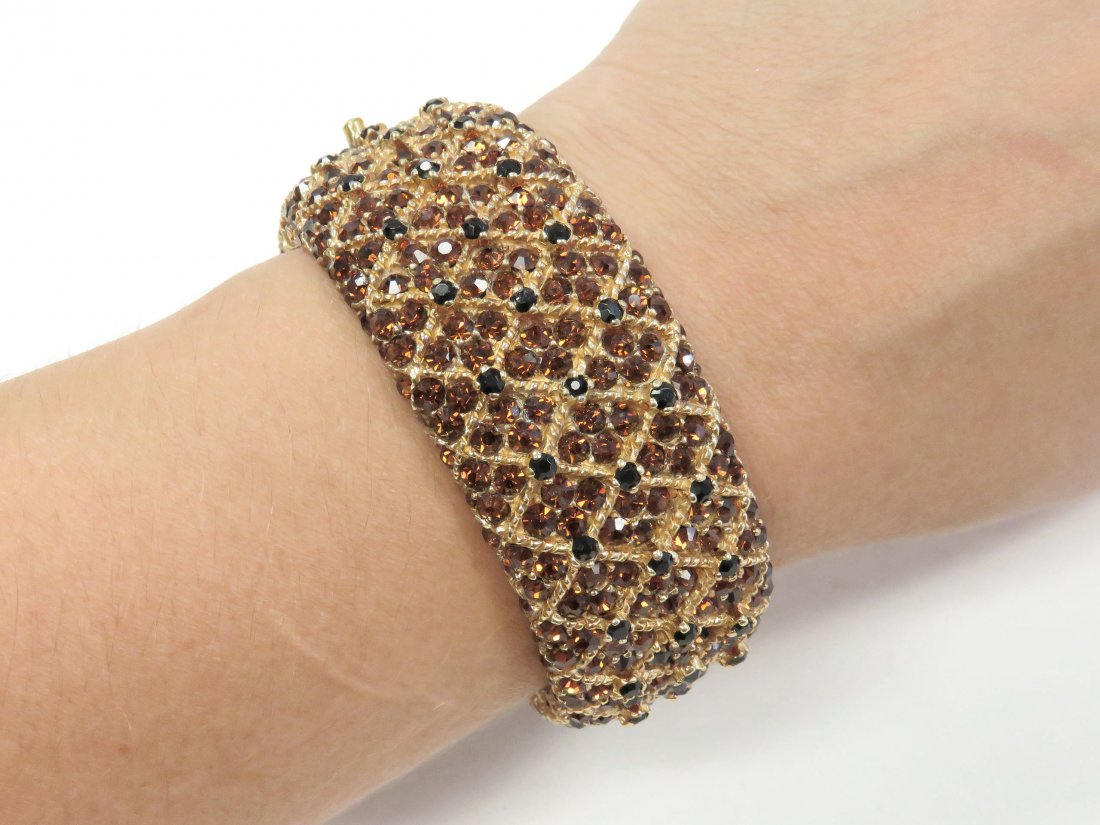 JOSEPH MAZER GOLD TONE AND RHINESTONE BRACELET (1 of 7)