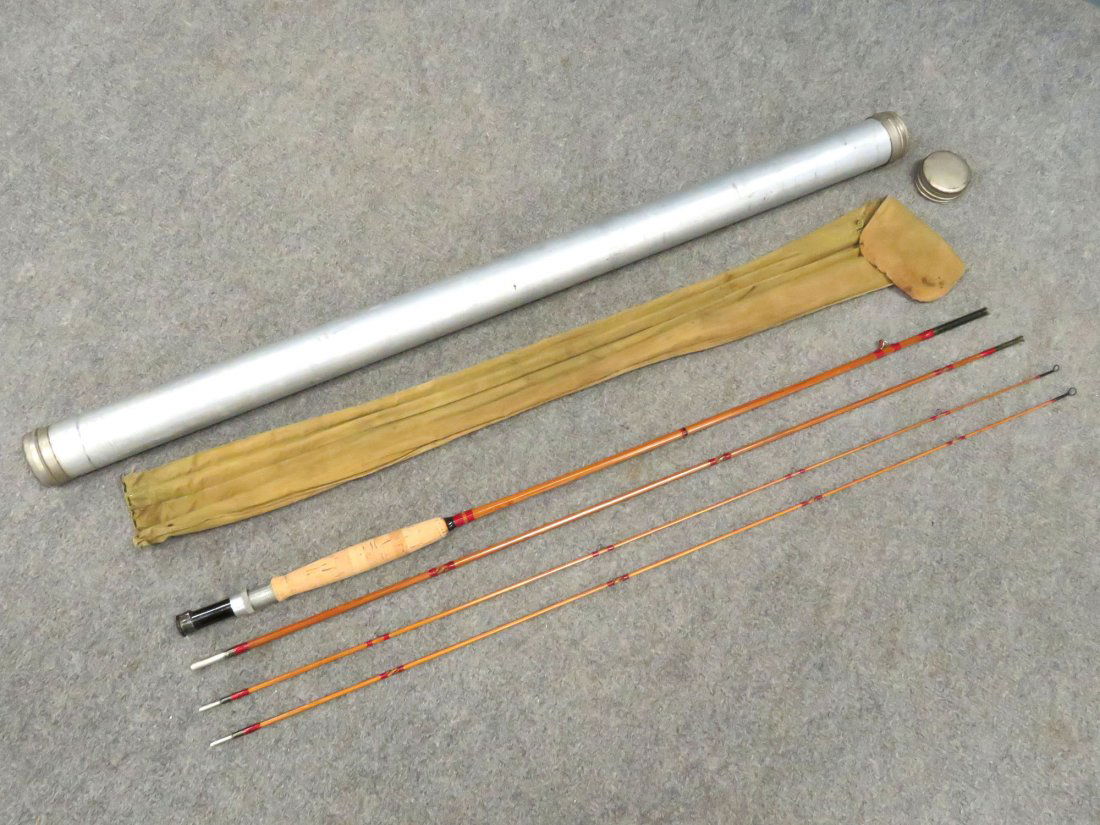 VINTAGE SPLIT BAMBOO 3-SECTION FLY ROD. 8'4" (1 of 5)