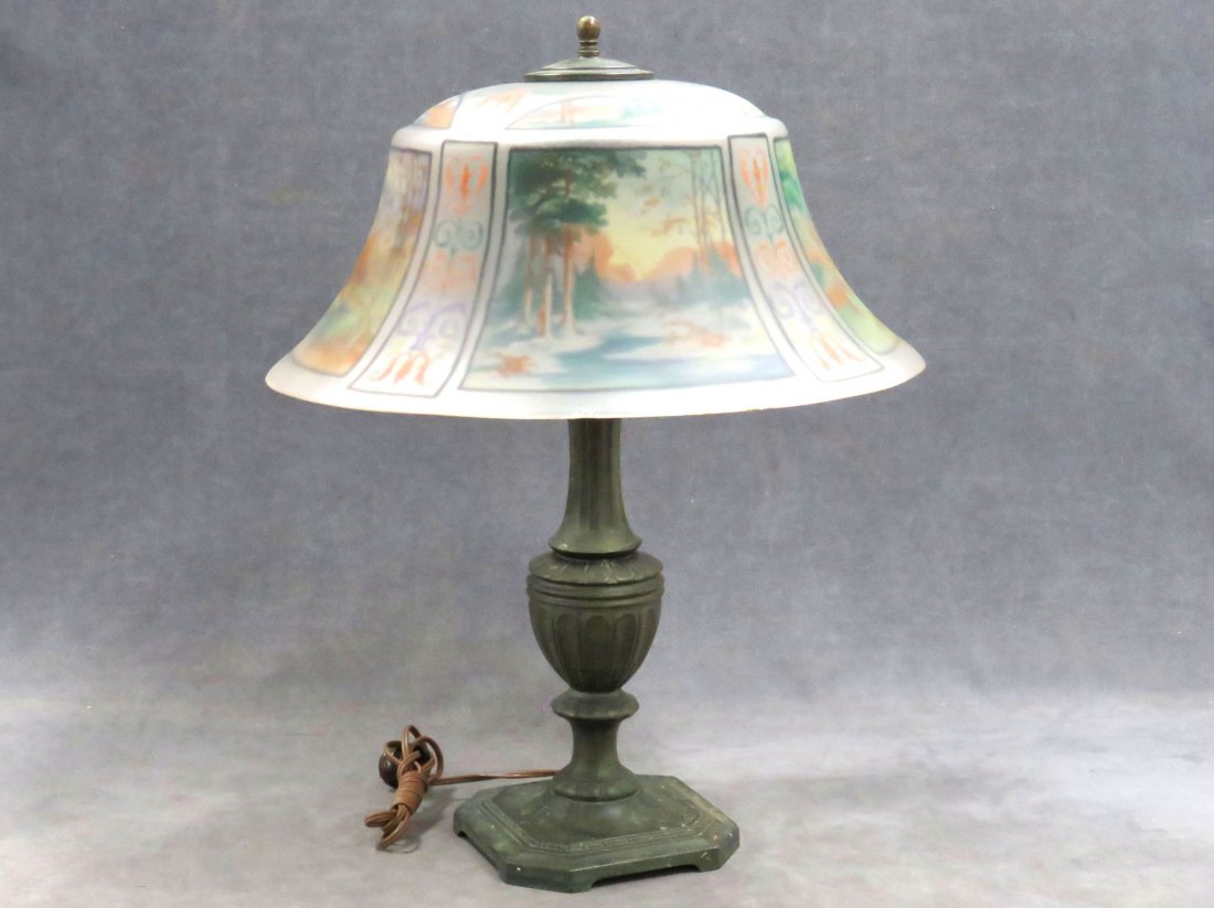 VINTAGE PAIRPOINT REVERSE PAINTED LAMP (1 of 10)
