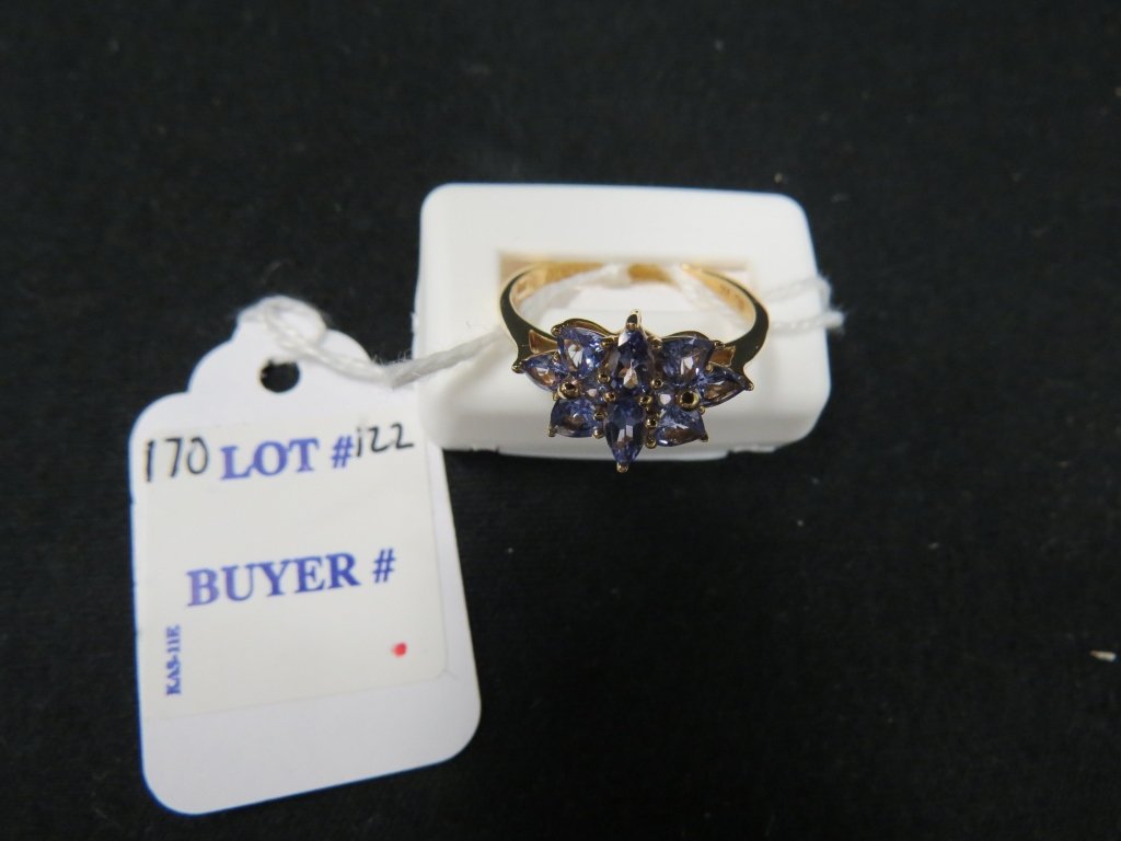 14K YELLOW GOLD TANZANITE FLORAL RING (1 of 1)