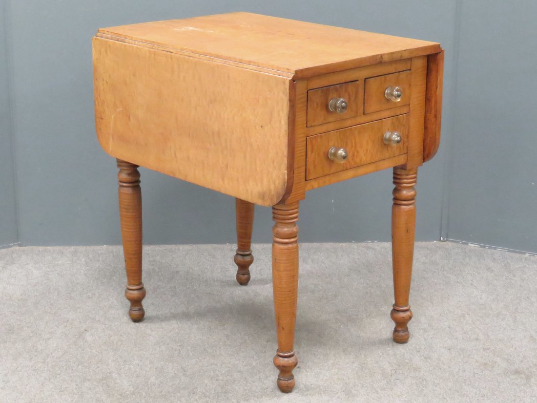 SHERATON BIRDSEYE MAPLE DROP LEAF WORK STAND (1 of 8)