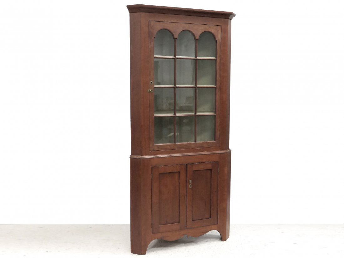 PENNSYLVANIA CARVED CHERRY CORNER CABINET (1 of 4)