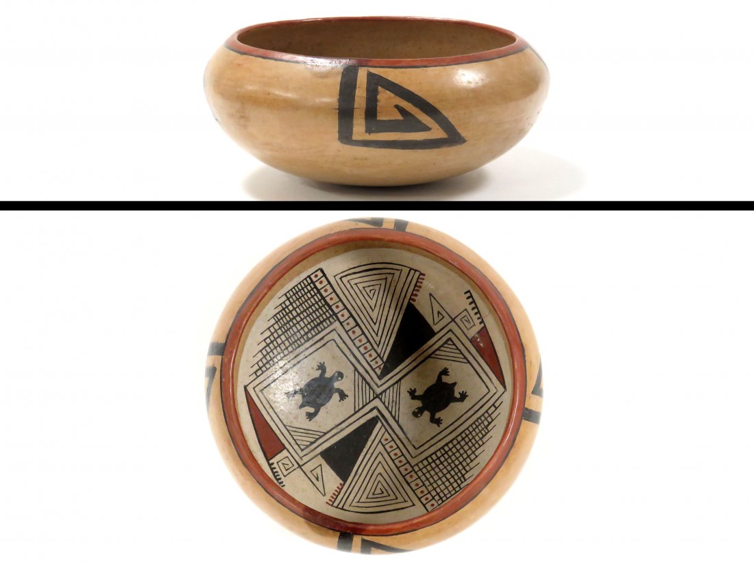 MATA ORTIZ POTTERY TURTLE BOWL; SIGNED (1 of 4)