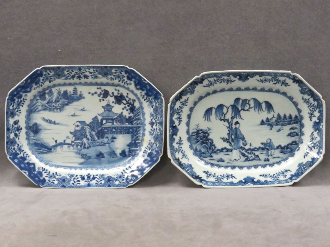 LOT (2) CHINESE EXPORT DECORATED PORCELAIN PLATTER (1 of 6)