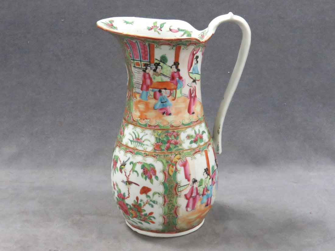 ROSE MEDALLION DECORATED PORCELAIN PITCHER (1 of 5)