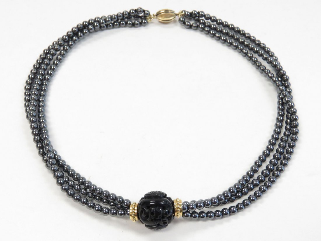 3-STRAND 4.12-4.20MM HEMATITE NECKLACE (1 of 4)