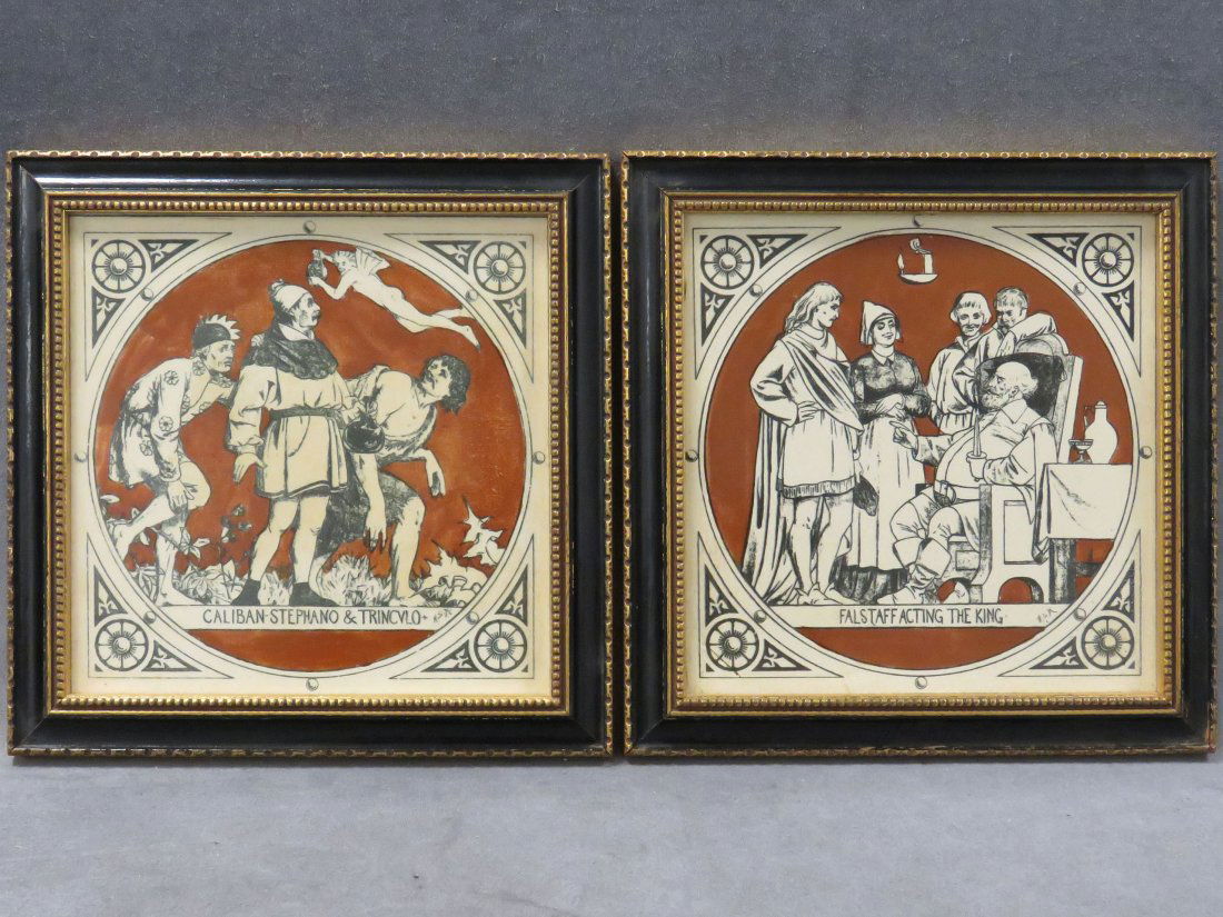 LOT (2) ENGLISH ARTS & CRAFTS GLAZED CERAMIC TILES (1 of 5)