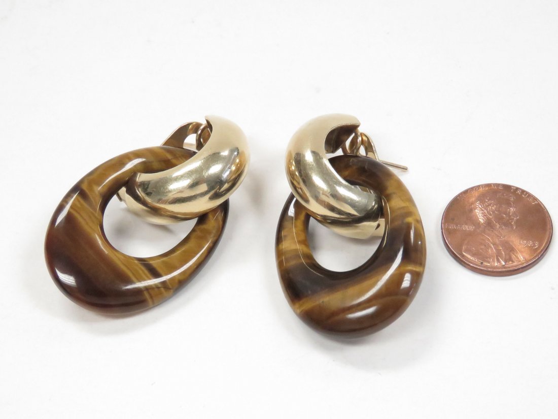 14K YELLOW GOLD PIERCED/CLIP HOOP EARRINGS (1 of 2)