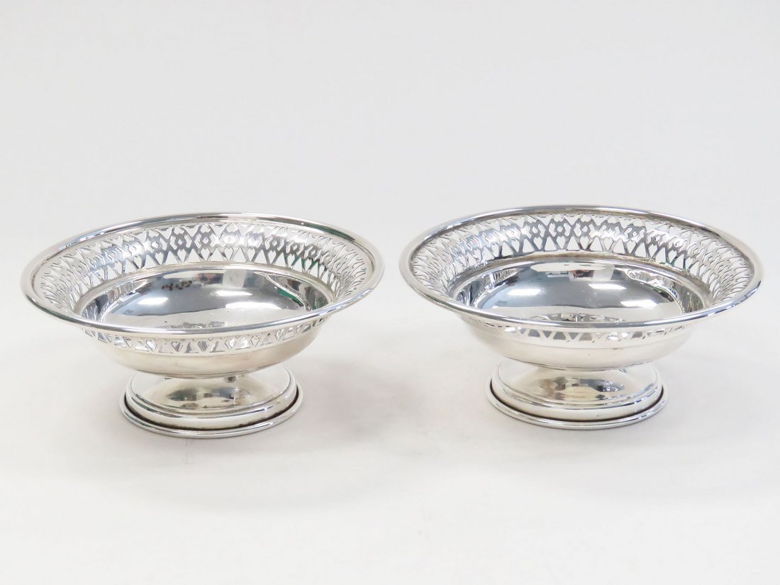 PAIR BIRMINGHAM STERLING FOOTED COMPOTES (1 of 4)