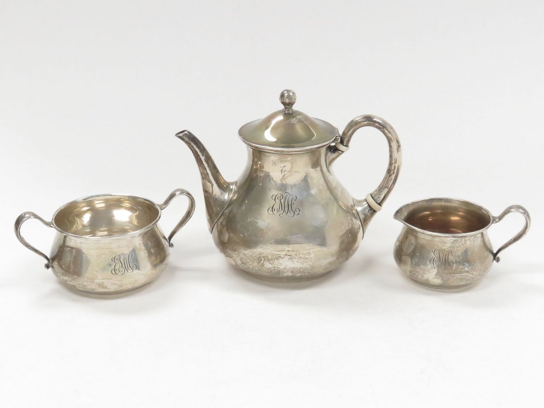 LOT (3) TIFFANY & CO. MAKERS STERLING TEAPOT (1 of 5)