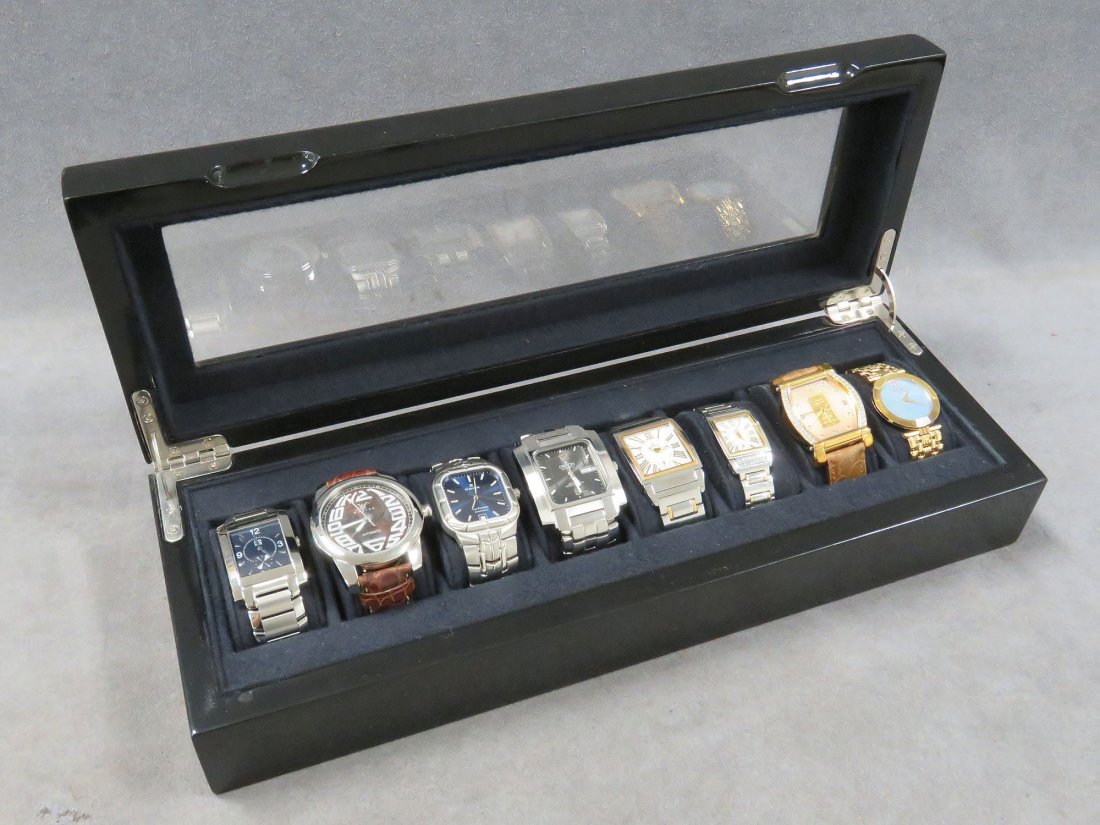 LOT INCLUDING ECCLISSI LACQUERED WRISTWATCH CASE (1 of 5)