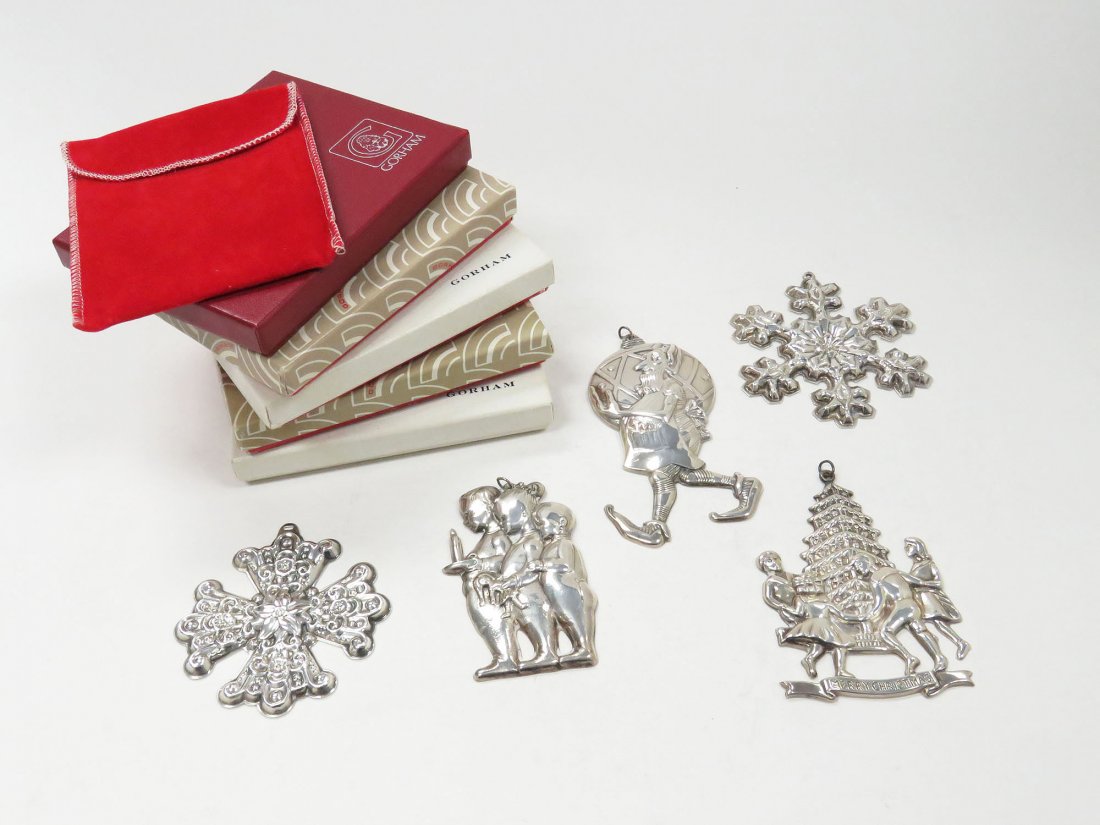 LOT (5) STERLING CHRISTMAS ORNAMENTS (1 of 5)