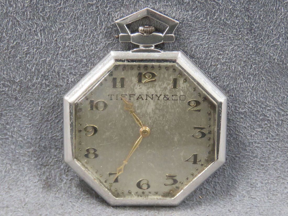 TIFFANY & CO. 18K WHITE GOLD 19-JEWEL POCKET WATCH (1 of 2)