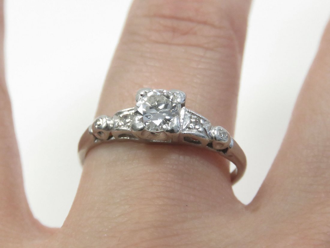 PLATINUM AND DIAMOND ENGAGEMENT RING SET (1 of 2)