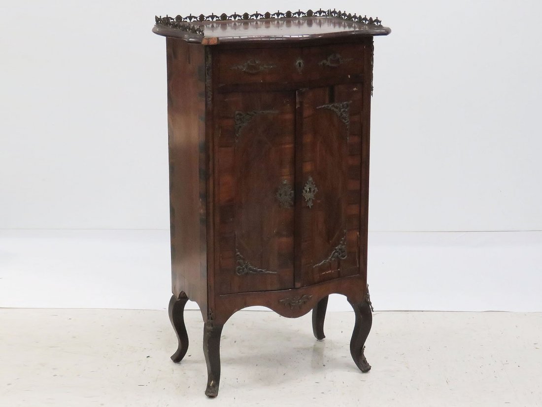 FRENCH INLAID CABINET WITH BRONZE MOUNTS (1 of 4)