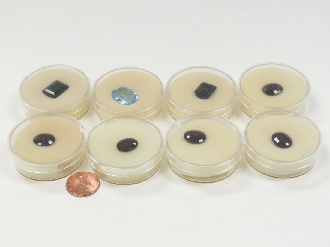LOT (8) SINGLE GEMS INCLUDING (5) OVAL GARNETS (1 of 3)