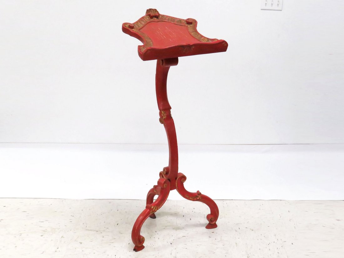 VENETIAN POLYCHROMED AND PARCLE GILT MUSIC STAND (1 of 6)