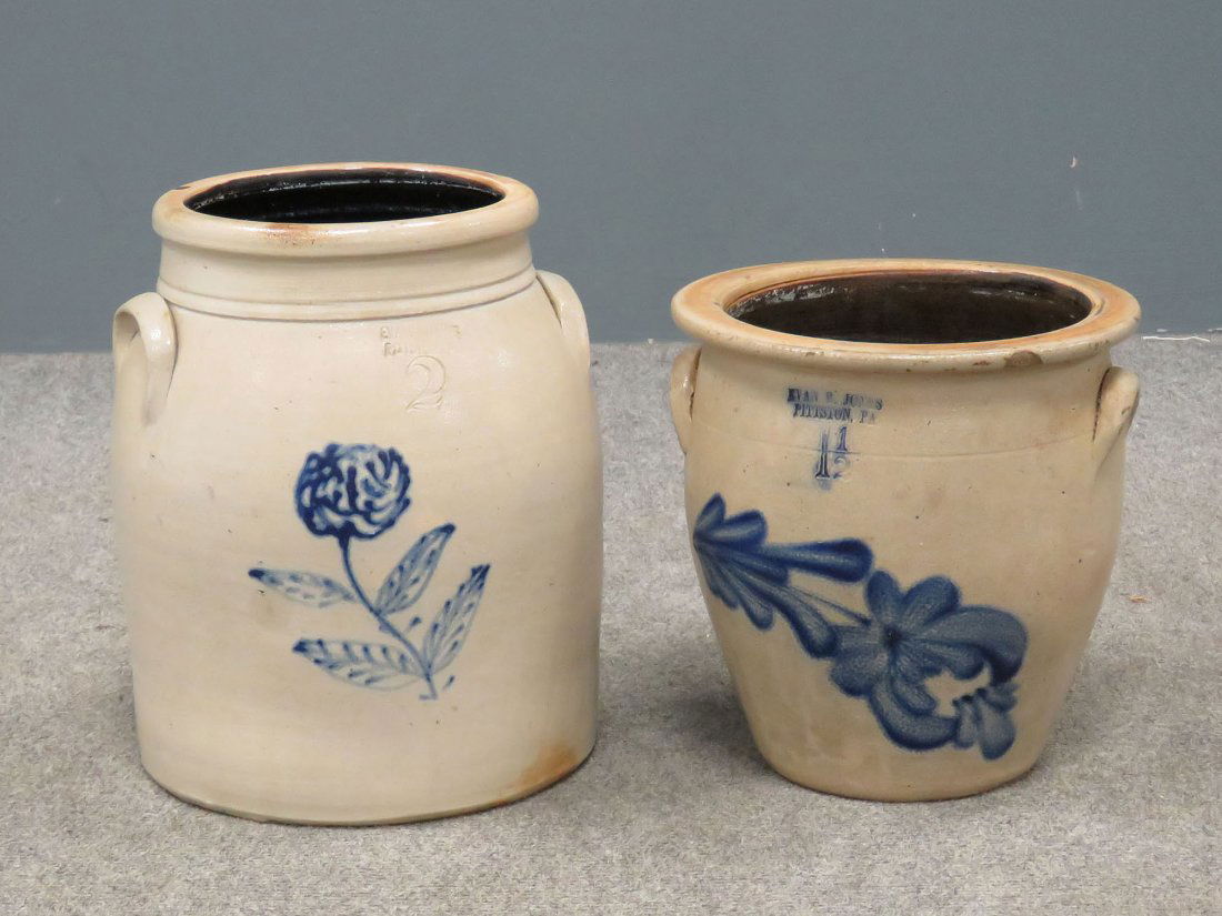 LOT (2) "EVAN R. JONES, PITTSTON, PA" CROCKS (1 of 2)