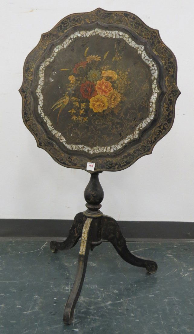 VICTORIAN STYLE DECORATED TILT TOP STAND (1 of 2)