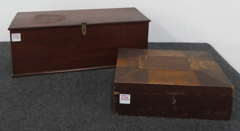 LOT (2) ASSORTED 19TH CENTURY DRESS/DOCUMENT BOXES (1 of 2)
